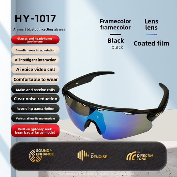 2026 AI Cycling Smart Glasses, Bluetooth Smart Audio, Running Sunglasses with Music&Hands-Free Calls, Voice Assistant, Open-Ear Speakers Polarized Sports for Fishing Hiking