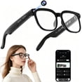 thumbnail image 1 of 2026 AI Smart Glasses with 8MP 4K Camera, Video Recording Glasses with Photo, Real-Time Translation in 139 Languages, ChatGPT Voice Assistant, Open-Ear Bluetooth Headphones, Travel, Meetings & Vlog, 1 of 14