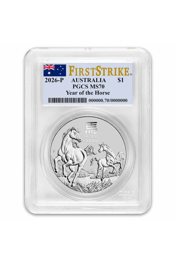 2026 AUS 1 oz Silver Lunar Horse MS-70 PCGS (FS, Flag Label)