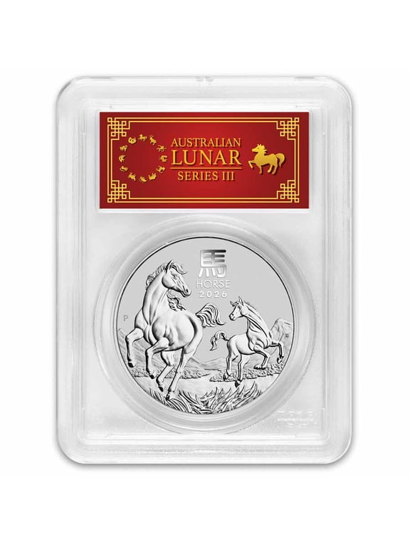 2026 AUS 1 oz Silver Lunar Horse MS-70 PCGS (FS, Red Label)
