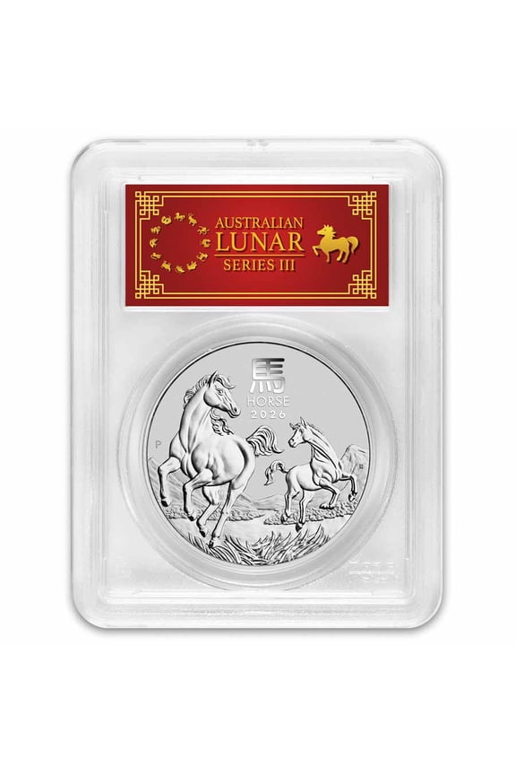 2026 AUS 1 oz Silver Lunar Horse MS-70 PCGS (FS, Red Label)
