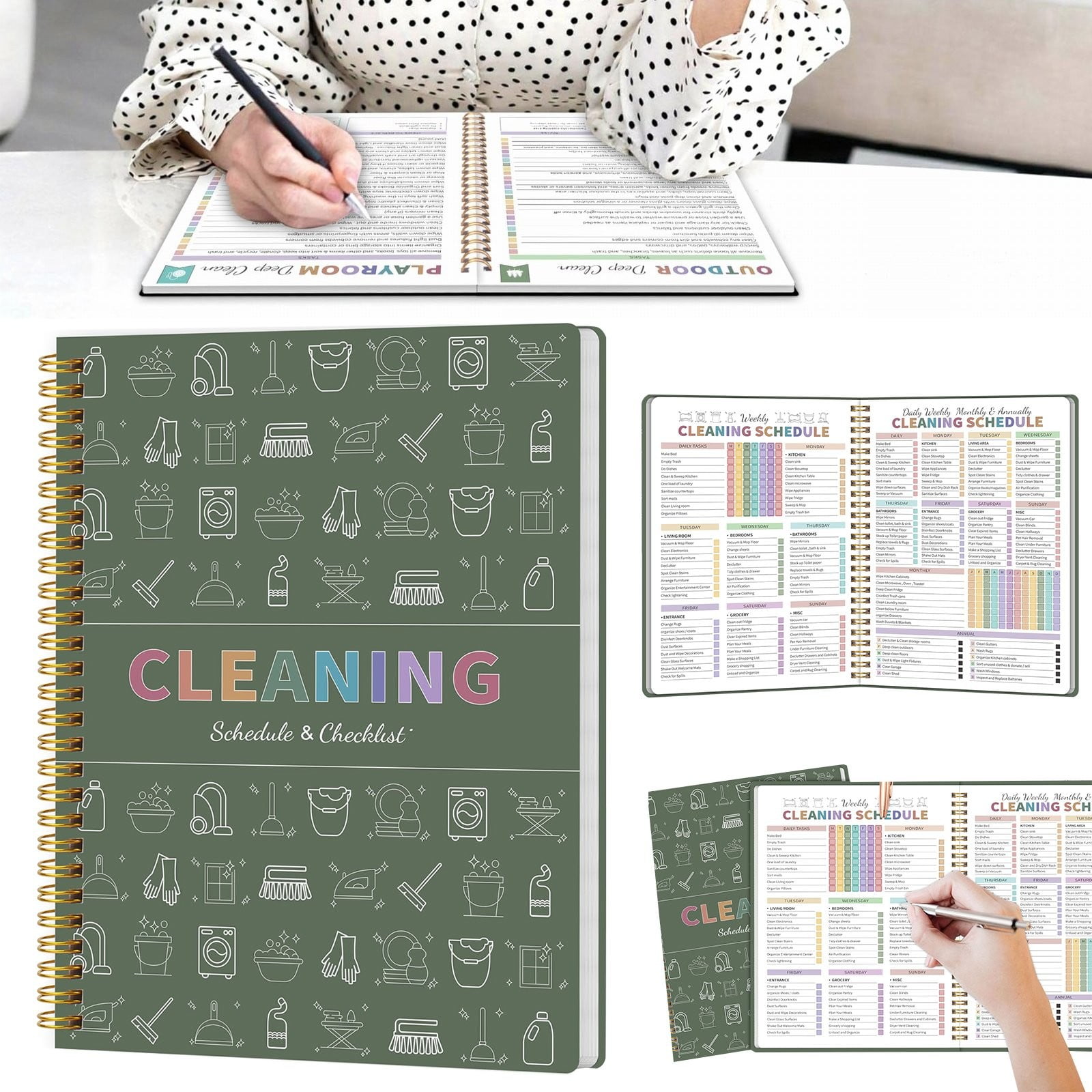 2026 Adhd Cleaning Planner for Adults, Cleaning Schedule and Checklist,To Do List Notebook for Work,Daily, Weekly, Monthly Planner Annual Chore Chart Notebook for Home & Family Tasks, Gift-Ready
