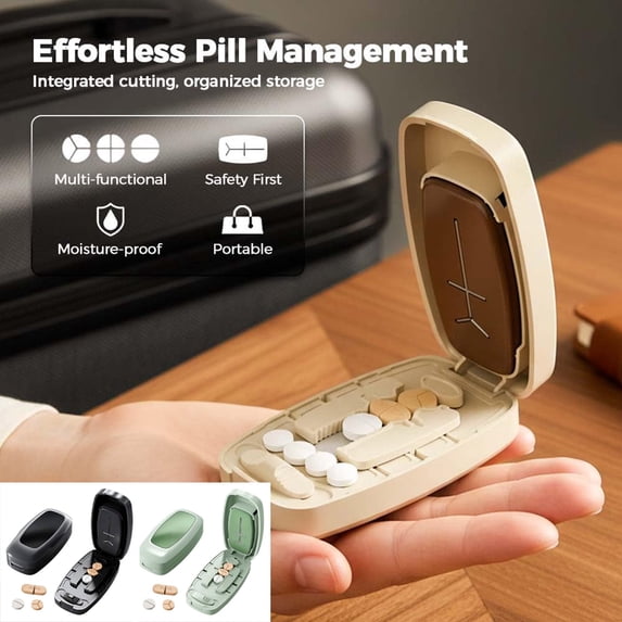 2026 Adjustable Pill Cutter & Splitter - Accurate Centering Device for 1/2 1/4 Pills, Portable Household Gadget for Daily Use, Perfect Year of The Horse & Home Necessity, 2*3.9in, C