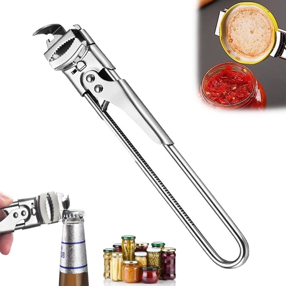2026 Adjustable Stainless Steel Jar Opener, Multifunctional Stainless Steel Can Opener, Jar Gripper Tight Lid Opener, Jar Lid Opener for Weak Hands, Jar Lid Gripper, Manual,Kitchen Accessories