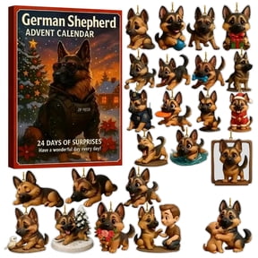 2026 Advent Calendar,German Shepherd Advent Calendar 2026, Acrylic Countdown Blind Box with 24 Surprises, Dog Lover Holiday Decor & Gift for Home Office Display, Xmas Tradition Collectible