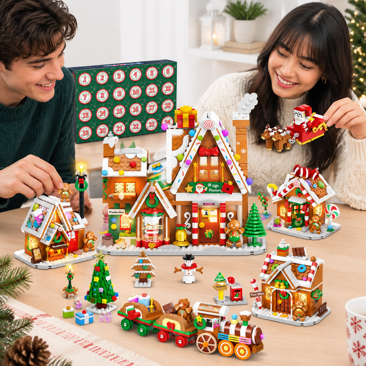 2026 Advent Calendar Gingerbread House Mini Building Set with LED ...