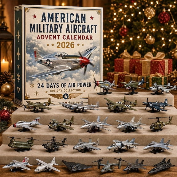 2026 Aircraft Advent Calendar, 24 Days Countdown Blind Box with 24 Unique 2D Acrylic Plane Ornaments, Collectible Airplane Model Set, Holiday Surprise Gift for Aviation Enthusiasts