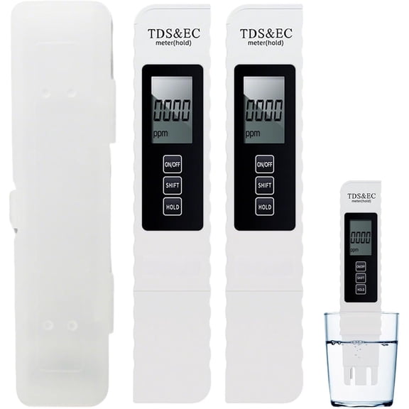 2026 All-New 4 in 1 Digital Water Tester for Drinking Water Aquariums Pool, TDS EC & Temp(C/F) Meter 0-9990ppm, Accurate Reliable Home Water Quality Test Kit(2 Pc) (K)