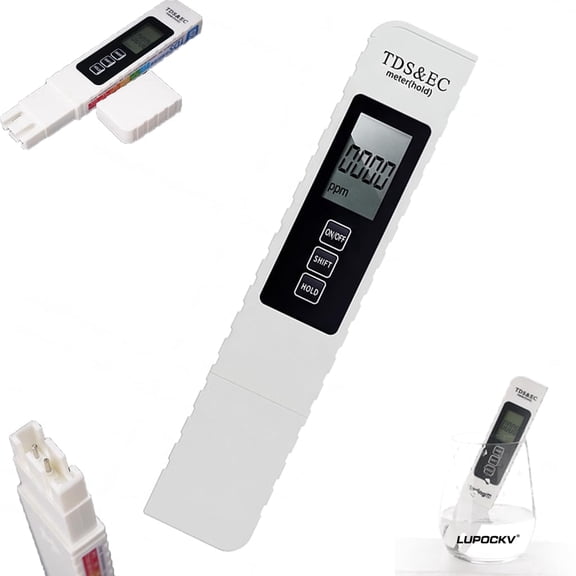 JEBTBFZE 4 in 1 Digital Water Tester, Portable Drinking Water Tester with EC Temp Color Display, 0-9990 PPM Water Quality Meter (1Pcs)