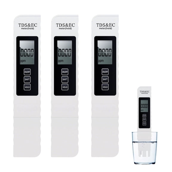2026 All New 4 in 1 Digital Water Tester, Portable Water Quality Tester with EC Temp Color Display, 0-9990 PPM Meter for Drinking Water(3PCS)