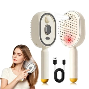 2026 All-in-One Mist Aqua Detangler Brush – Electric Spray Air Cushion Massage Comb with Self-Cleaning, Nano-Mist Hydration, Anti-Static, Suitable for All Hair Types