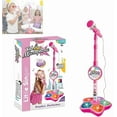 thumbnail image 1 of 2026 All-in-One Star Karaoke Microphone – Adjustable Height Stand, Bluetooth, LED Lights & Echo, Portable Singing Device for Holiday Gifting Pink, 1 of 7