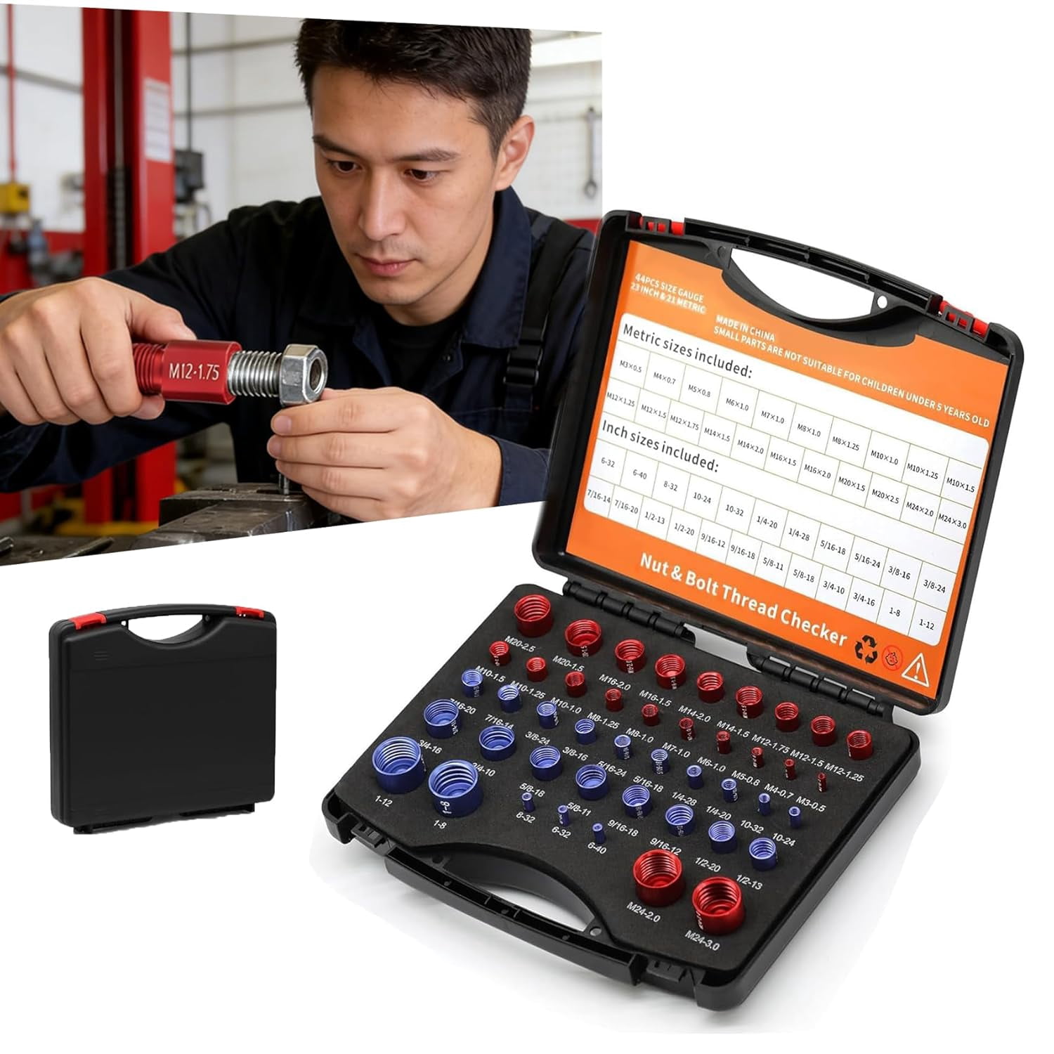 2026 Alloy Nut and Bolt Thread Inspector Charge, Metric SAE Thread ...