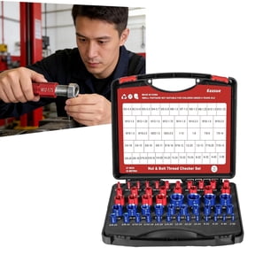 2026 Alloy Nut and Bolt Thread Inspector Charge, Metric SAE Thread Gauge Set in Organizer Box, Easy Read Size Checker for Garage Automotive Repair DIY Bolt Identificatio, Tight Spaces (50Pcs)