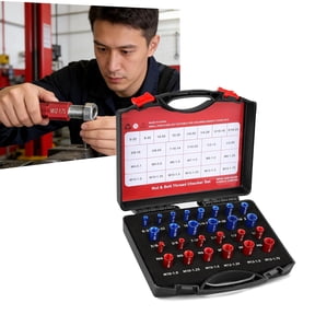 2026 Alloy Nut and Bolt Thread Inspector Charge, Metric SAE Thread Gauge Set in Organizer Box, Easy Read Size Checker for Garage Automotive Repair DIY Bolt Identificatio, Tight Spaces (26Pcs)