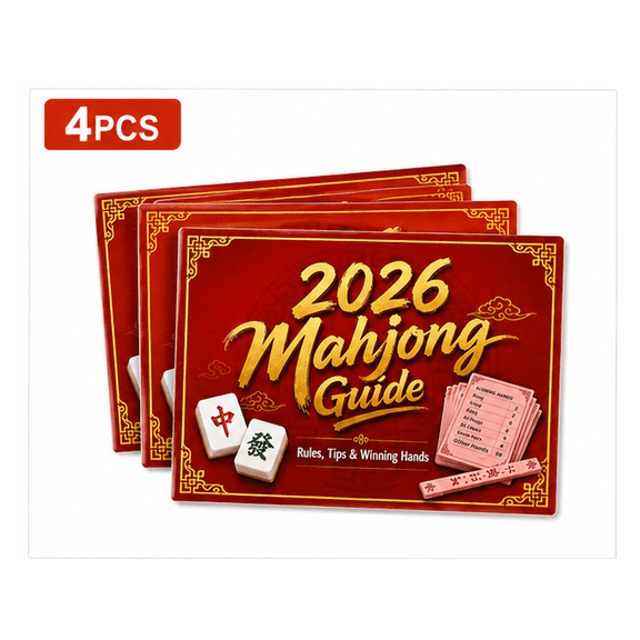 2026 American Mah Jongg Guide Card, Mahjong Reference Card Featuring Game Rules, Tips and Valid Winning Hands 4PCS