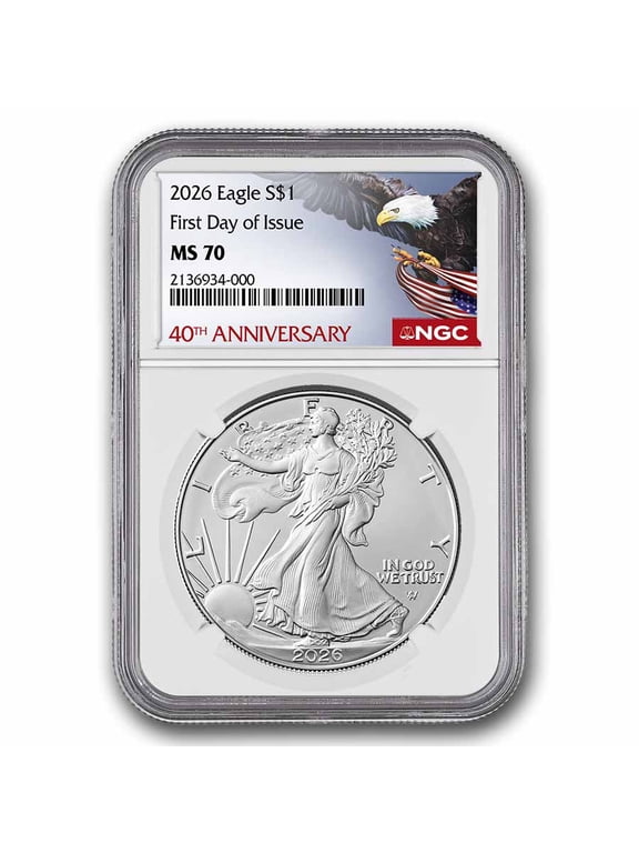 2026 American Silver Eagle MS-70 NGC (FDI, 40th Anniversary)