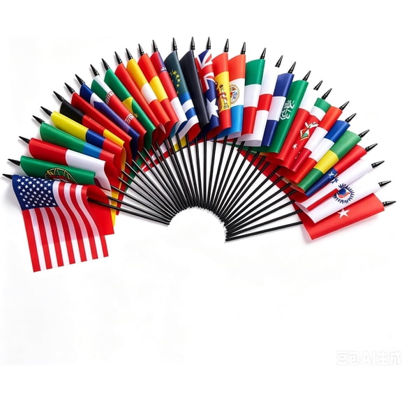 2026 American Tournament cup 48 Countries Flag Small Mini Hand Held Banner Football Events Decorations