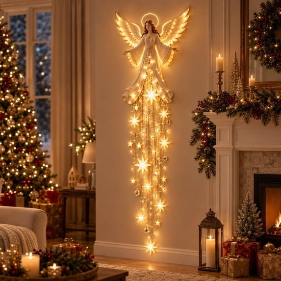 2026 Angel Blessing Wall Light, Cascading Glowing Led Starfall Effect ...