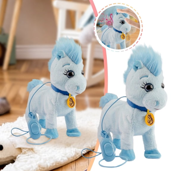 2026 Animated Plush Horse – Walking Toy, Electric Stuffed Animal Plush Interactive Horse Toy Figures, Soft Interactive Pony with Joyful Neighing Sounds Dancing