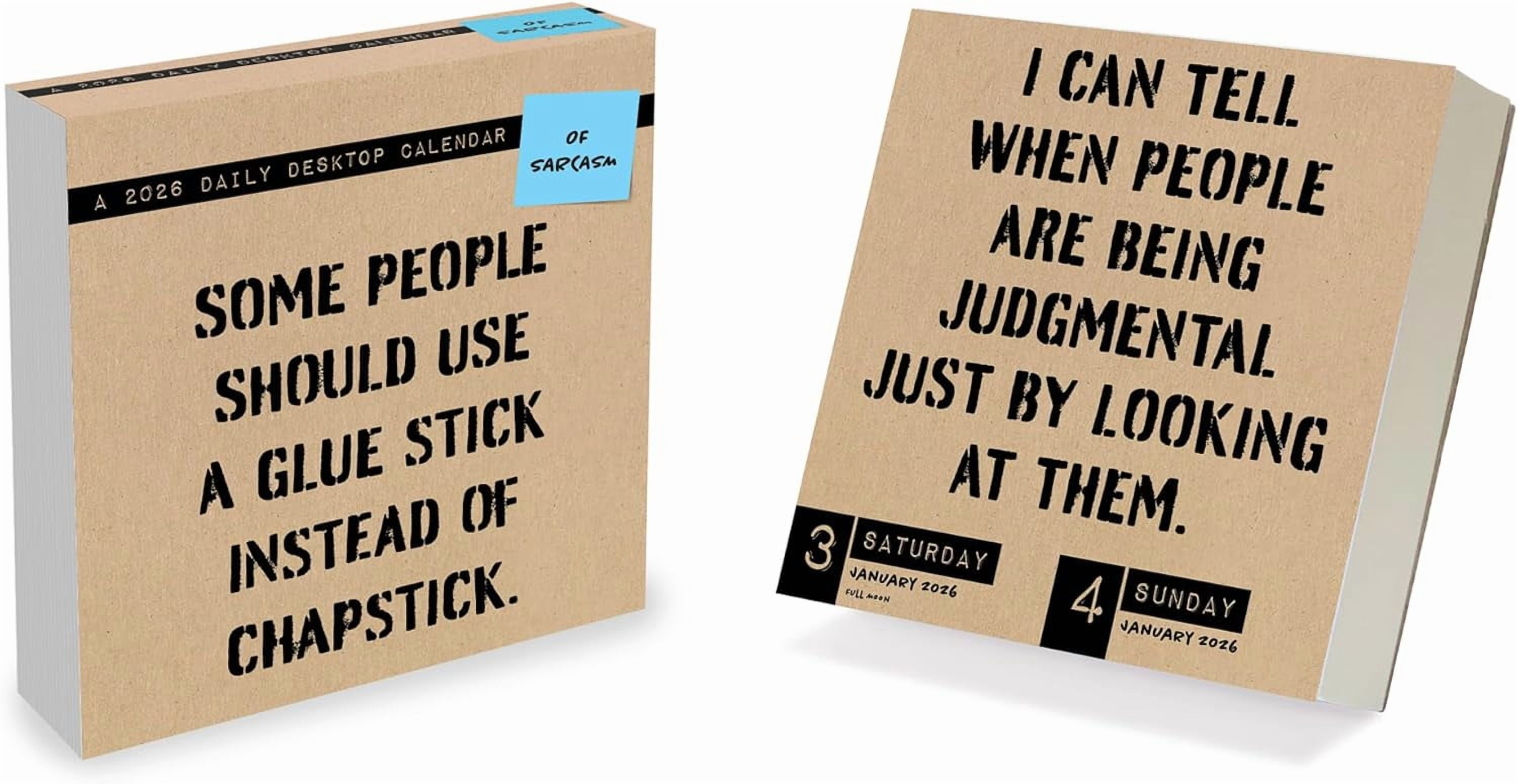 2026 Anti Affirmations/Daily Sarcasm Daily Desktop Calendar - Home & Office Organization - Small Desk Calendar 2026 w/Full-Color Tear-Off Pages & Standing Cardboard Easel - 5.25x5.25in
