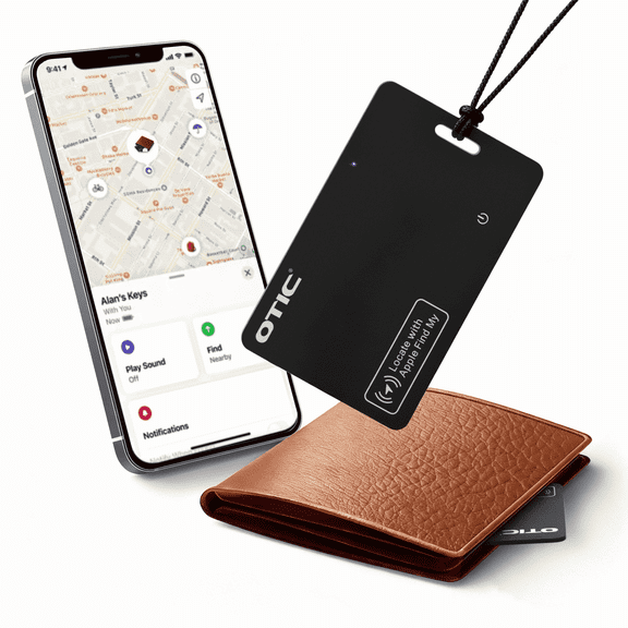2026 Apple MFi Certified Wallet Tracker Card, Bluetooth Smart Item Locator, iOS Only, Rechargeable Waterproof Tag for Find My, Keys Wallet Luggage Passport Finder, 1‑Pack