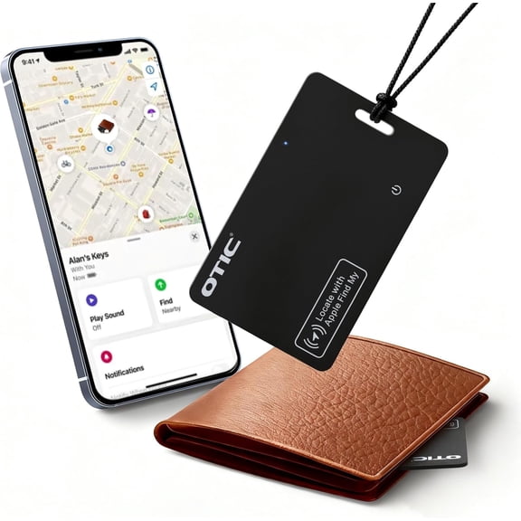 2026 [Apple MFi Certified](iOS Only) Wallet Tracker Card, Bluetooth Tag Smart Card for Apple Find My iPhone Keys Finder ltem Locator for Wallet, Luggage, Passport, Rechargeable, Waterproof 1 Pack