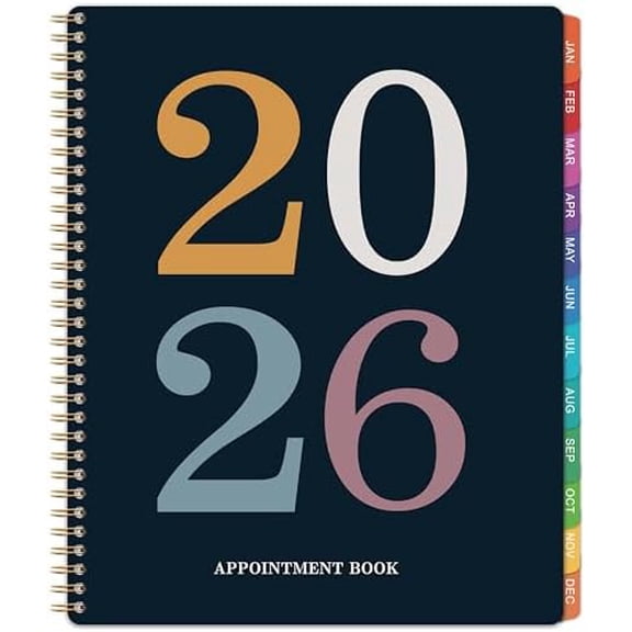 2026 Appointment Book - 2026 Daily Planner from January 2026 to December 2026, 30 Minute Interval Hourly Planner with Tabs, 8.5'' x 11'' Appointment Planner