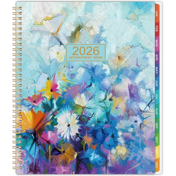 2026 Appointment Book Daily Hourly Planner Weekly Monthly 8.5 X 11 Inches 30 Minute Interval With Tabs Holidays And Back Pocket Jan To Dec 2026