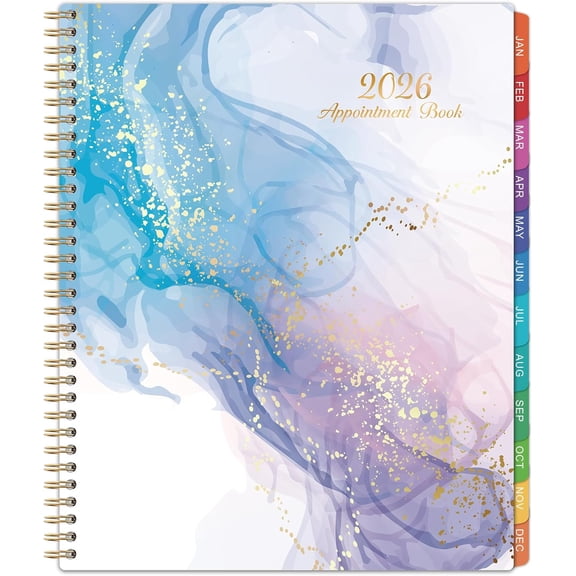 2026 Appointment Book And Daily Planner, 8.5" x 11" Hourly Organizer With 30-Minute Intervals, Color-Coded Tabs And Inner Pocket, January To December 2026