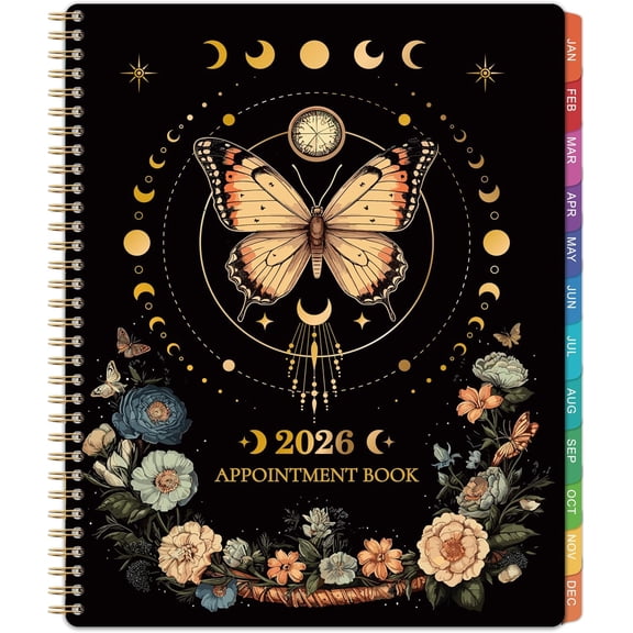 2026 Appointment Book And Planner, Weekly And Daily Hourly Schedule Book With 30-Minute Increments, Twin-Wire Binding With Colorful Tabs And Pocket, 9 x 11, January To December 2026