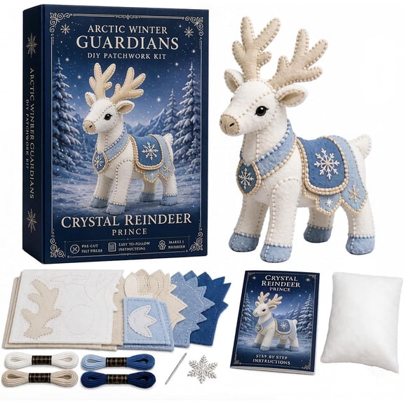 2026 Arctic Winter Guardians DIY Patchwork Kit, Felt Arctic Winter Guardians Sewing Craft Kit, 3D Patchwork Fantasy Creature, DIY Plush Animal Sewing Kit, Handmade Craft Gift for Beginners