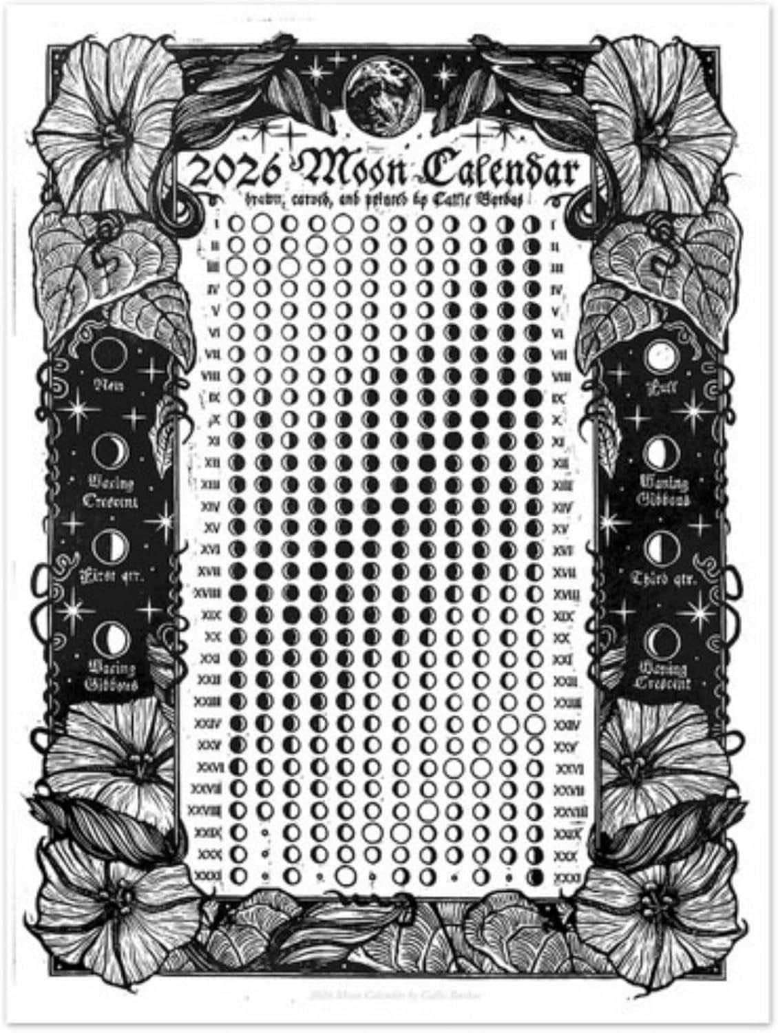The 2026 Art Moon Calendar A Handmade Linocut Tribute To Lunar Magic