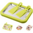 thumbnail image 1 of 2026 At-Home Rolled Ice Cream Maker Kit, Rolled Ice Cream Tray, Portable Instant Rolled Icecream Maker Machine Tray, Instant Freeze Plate with 2 Scrapers, for Yogurt Sorbet (Green), 1 of 15