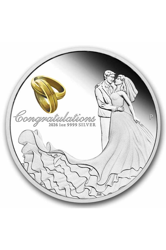 2026 Australia 1 oz Silver Colorized Wedding Proof (Box)