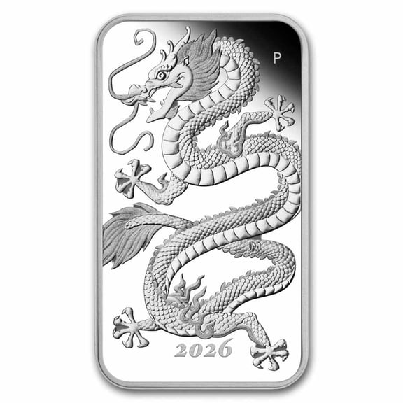 2026 Australia 1 oz Silver Rectangular Dragon Proof