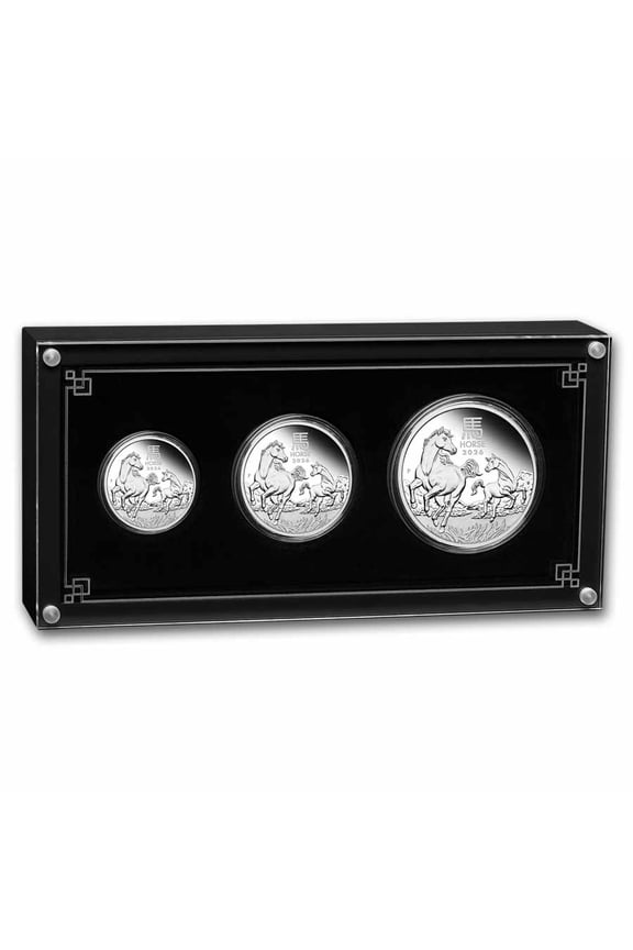 2026 Australia 3-Coin Silver Lunar Horse Proof Set (w/Box & COA)
