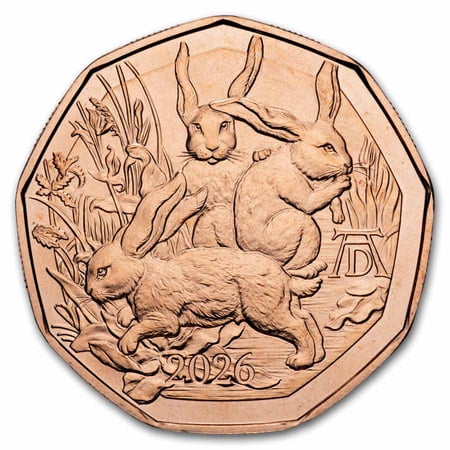 2026 Austria Copper €5 Easter Dürer’s Three Bunnies