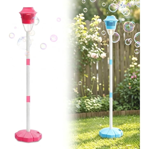 2026 Automatic Bubble Machine with Light & Music, Standing Bubble Maker with Adjustable Height, Battery Powered Bubble Machine for Outdoor Use, Bubble Machine for Parties
