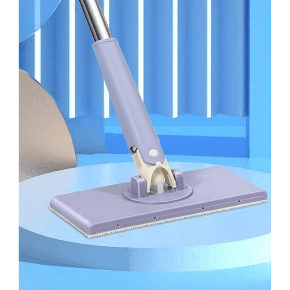 2026 Automatic Cloth Changing Mini Mop, No-Wash Mop, Uses Disposable Face Towel with One-Button Clamping, Hands Replacement Dust Mop with Innovative Microfiber Pads for Bathroom (Purple, 28in)