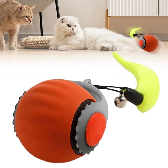 2026 Automatic Moving Cat Toy Ball with Tail,Smart Interactive Sensor,Rechargeable,Dual-Speed Adjustable,Indoor Entertainment Toy for Cats&Small Dogs interactive cat toy ball,interactive cat ball toy