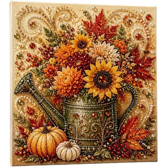 2026 Autumn Pearl Painting Kit, DIY AutumnHarvest Pumpkin Pearl Diamond Art Kit, Pearl Diamond Art Kits for Adults, Relaxing DIY Craft to Create Sparkling Fall Artwork,Cozy Fall Squirrel