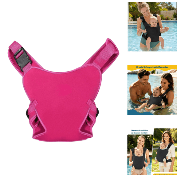 2026 Baby Carrier, Dual-Use Adjustable Baby Sling Support Infant Chest Holder with Drawstring Backpack for Newborn to Toddler Swimming Pool Beach Land (Hot Pink)