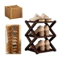 thumbnail image 1 of 2026 Bamboo Shoe Rack, Slim Narrow Corner Shelf  for No Setup, Versatile Space Saving and Sturdy Collapsible Bamboo Shoe Rack Organizer for Closet, Entryway, Over Door, Dorm or Bedroom Use, 1 of 8