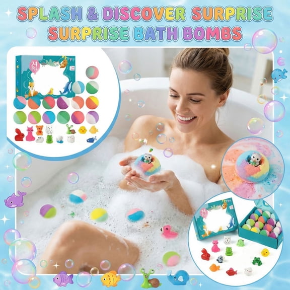 2026 Bath Bomb Gift Set,Handmade Fizzies with Hidden Ocean Figurines