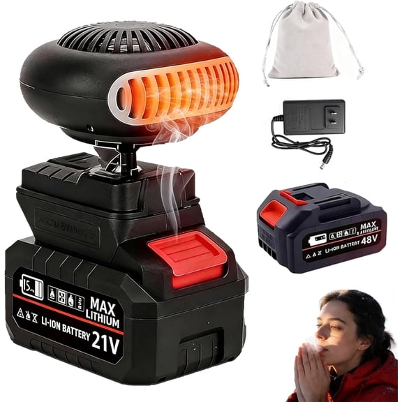 2026 Battery Powered Space Heater, Battery Operated Heaters For Indoors, With 3000mah Rechargeable Batteries, Wireless, Portable, Silent, And Anti-Tilt Design For Cars/Camping
