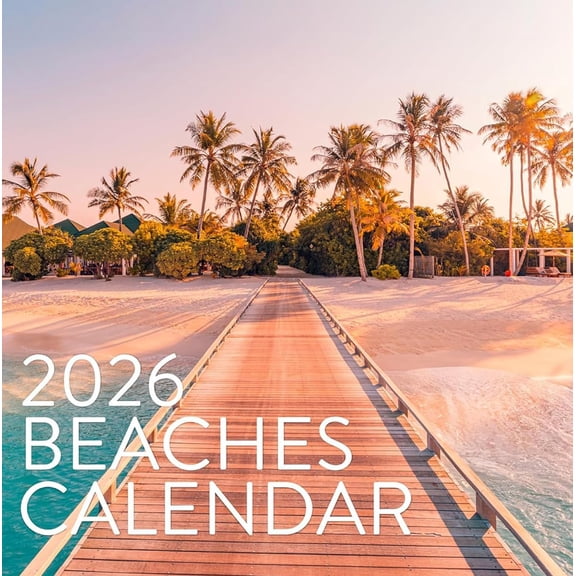 2026 Beaches Wall Calendar | Tranquil Beach Photos From Around The World, Beautiful Scenic Ocean Beaches & Sandy Sunsets, Calendar Stocking Stuffer Gift for Men or Women