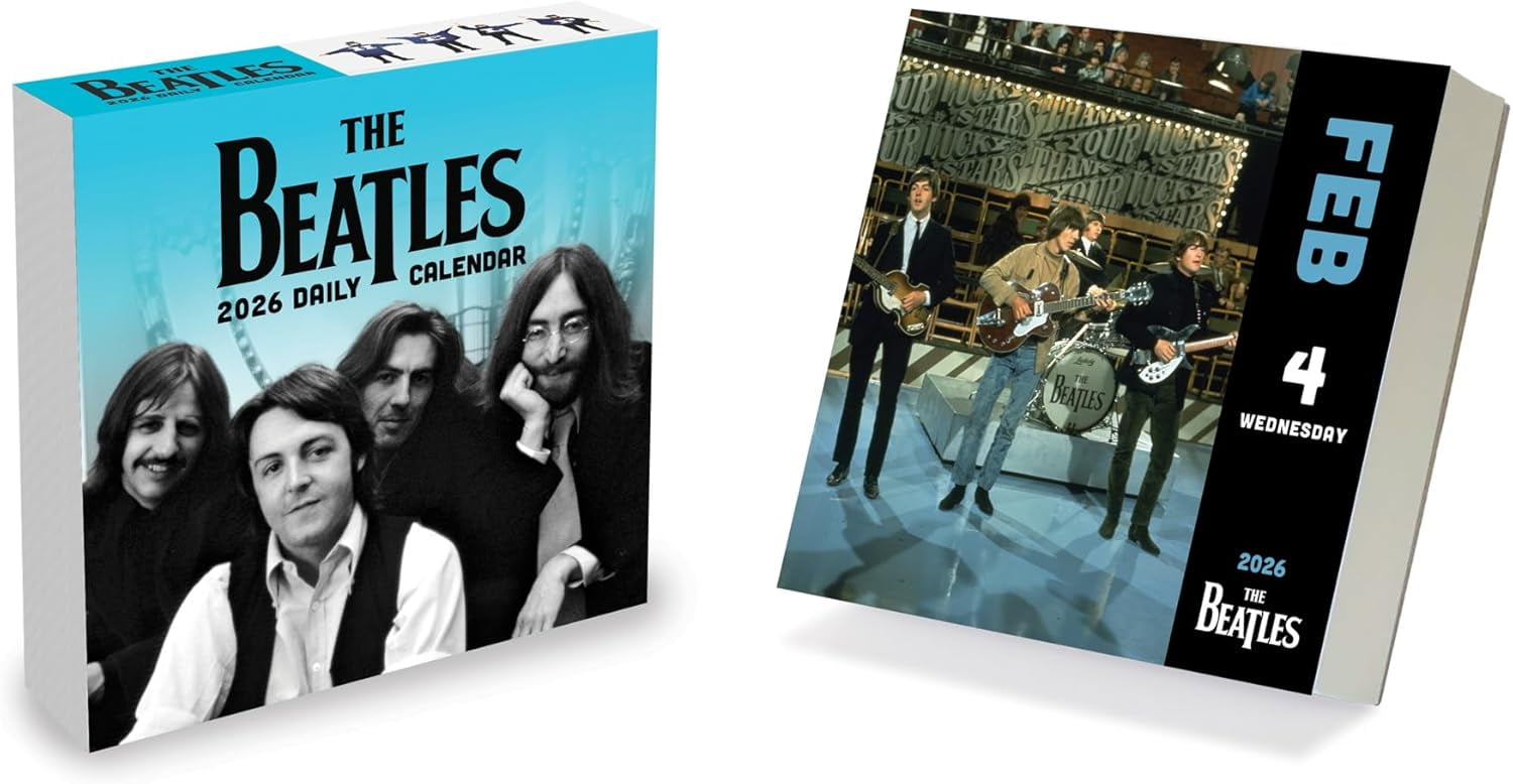 2026 The Beatles Daily Desktop Calendar - Home and Office Organization - Small Desk Calendar 2026 with Full-Color Tear-Off Pages and Standing Cardboard Easel - 5.25in x 5.25in