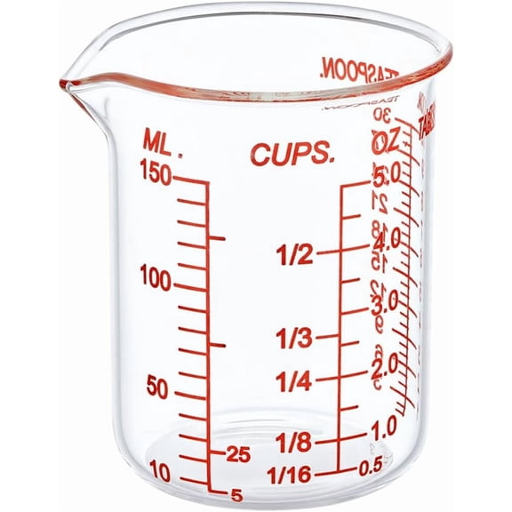 2026 Best Single High Borosilicate Glass Measuring Beaker with V-Shaped Spout,150ML (5Oz) Clear Graduated Cup,Easy Read Scale for Kitchen Restaurant Liquid Measuring & Coffee Prep