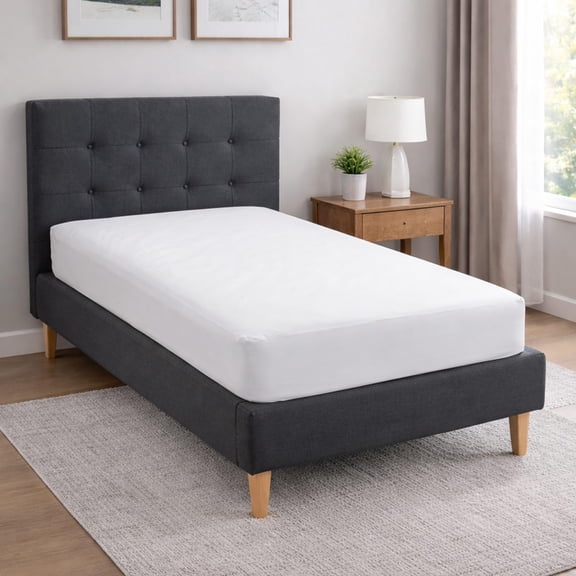 2026 Best Twin Size 8 Inch Deep Pocket Waterproof Fitted Mattress Protector 39"x75", White Noiseless Soft Breathable Mattress Cover, Spill Resistant Elastic Bed Pad for Bedroom Dorm